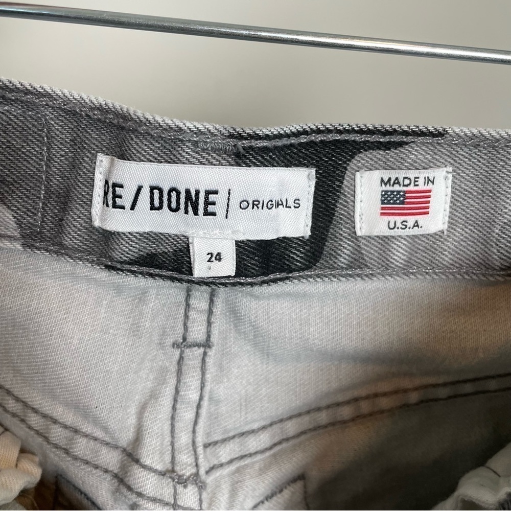 Re/Done Camo High Rise Ankle Crop Stretch Jeans - Picture 7 of 10